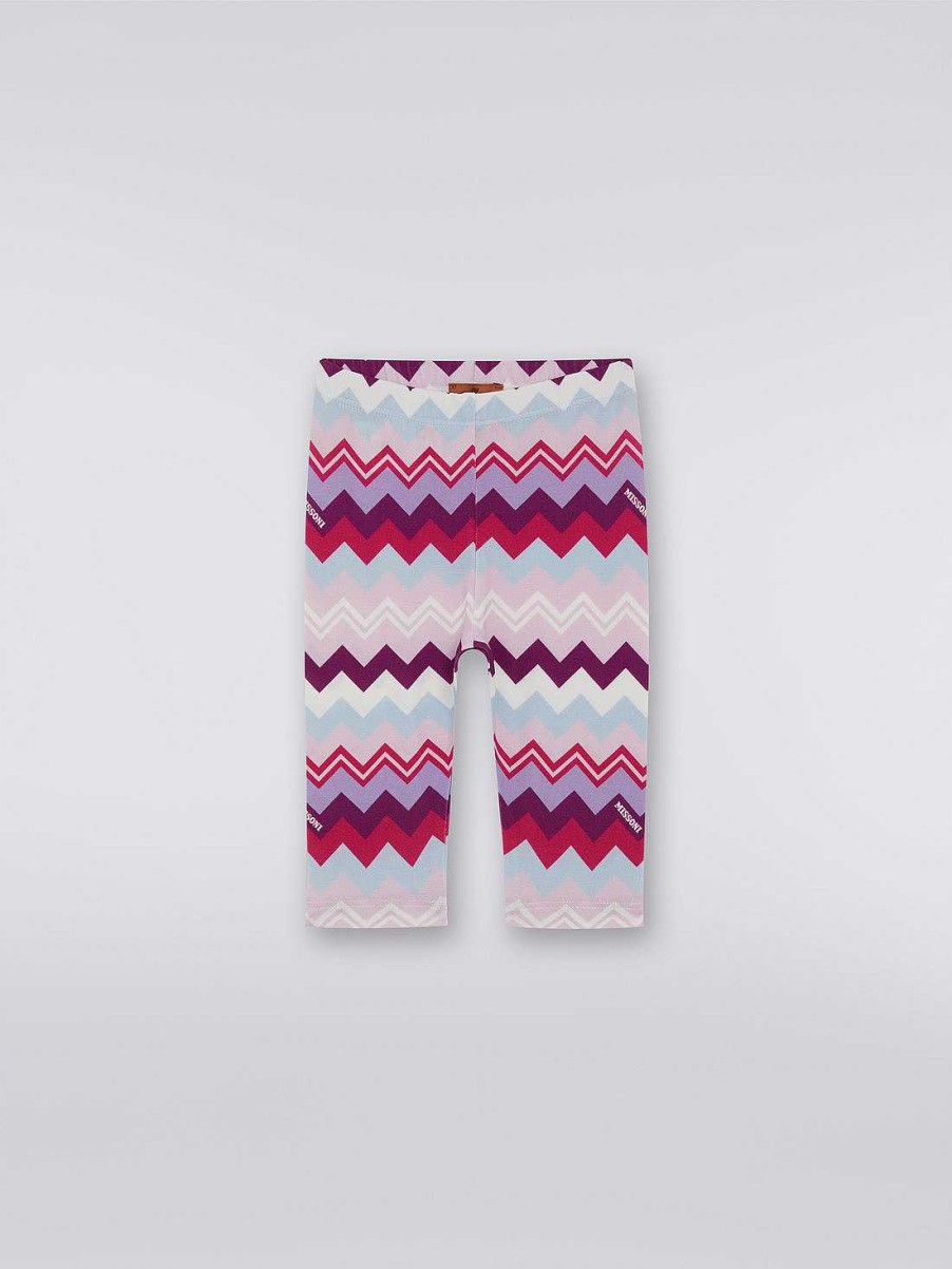 Pige (4-14 Ar) Missoni | Zigzag Leggings I Bomuldsblanding Flerfarvet