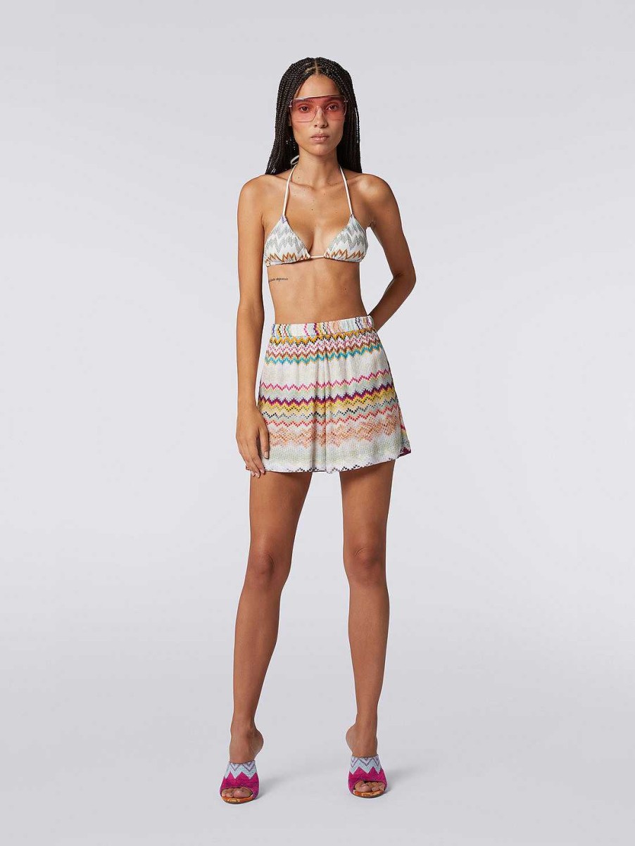 Kvinder Missoni Strandtoj | Viscose Cover Up Shorts Med 3D Teknik Flerfarvet