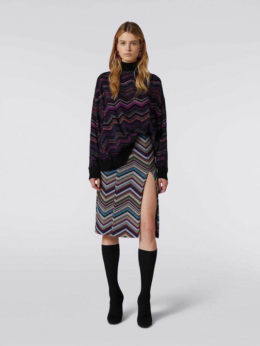 Kvinder Missoni Strik | Oversized Troje I Uld Og Viskose Chevron Flerfarvet