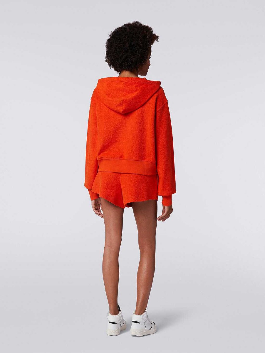 Kvinder Missoni Toj | Shorts I Borstet Fleece Med Logo Orange