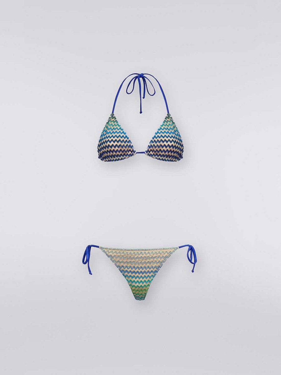 Kvinder Missoni Badetoj | Flerfarvet Zigzag Tyl Bikini Bla