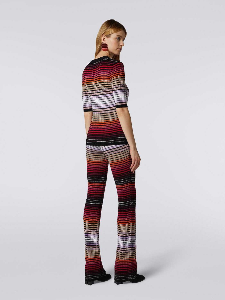 Kvinder Missoni T-Shirts Og Toppe | Ribbet Pullover I Bomuld Og Viskose Flerfarvet