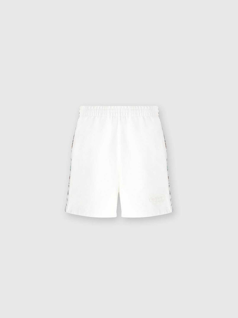 Kvinder Missoni Toj | Shorts I Bomuldsfleece Med Logo Og Strikkede Sideband Flerfarvet