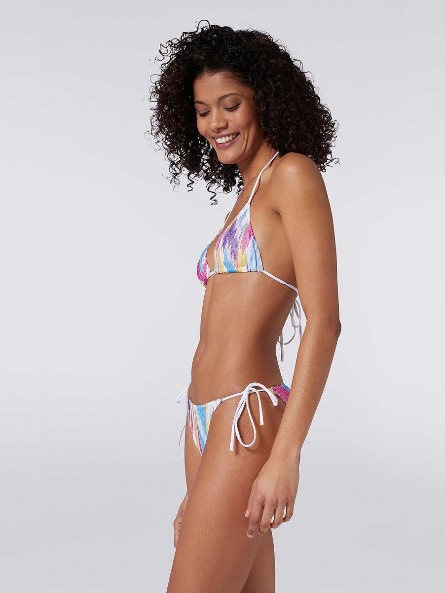 Kvinder Missoni Badetoj | Bikini I Zigzag-Strik Og Slub-Print Flerfarvet