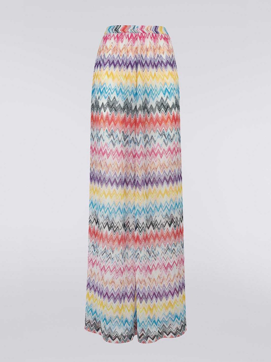 Kvinder Missoni Strandtoj | Viscose Cover Up Bukser Med Sideslids Flerfarvet