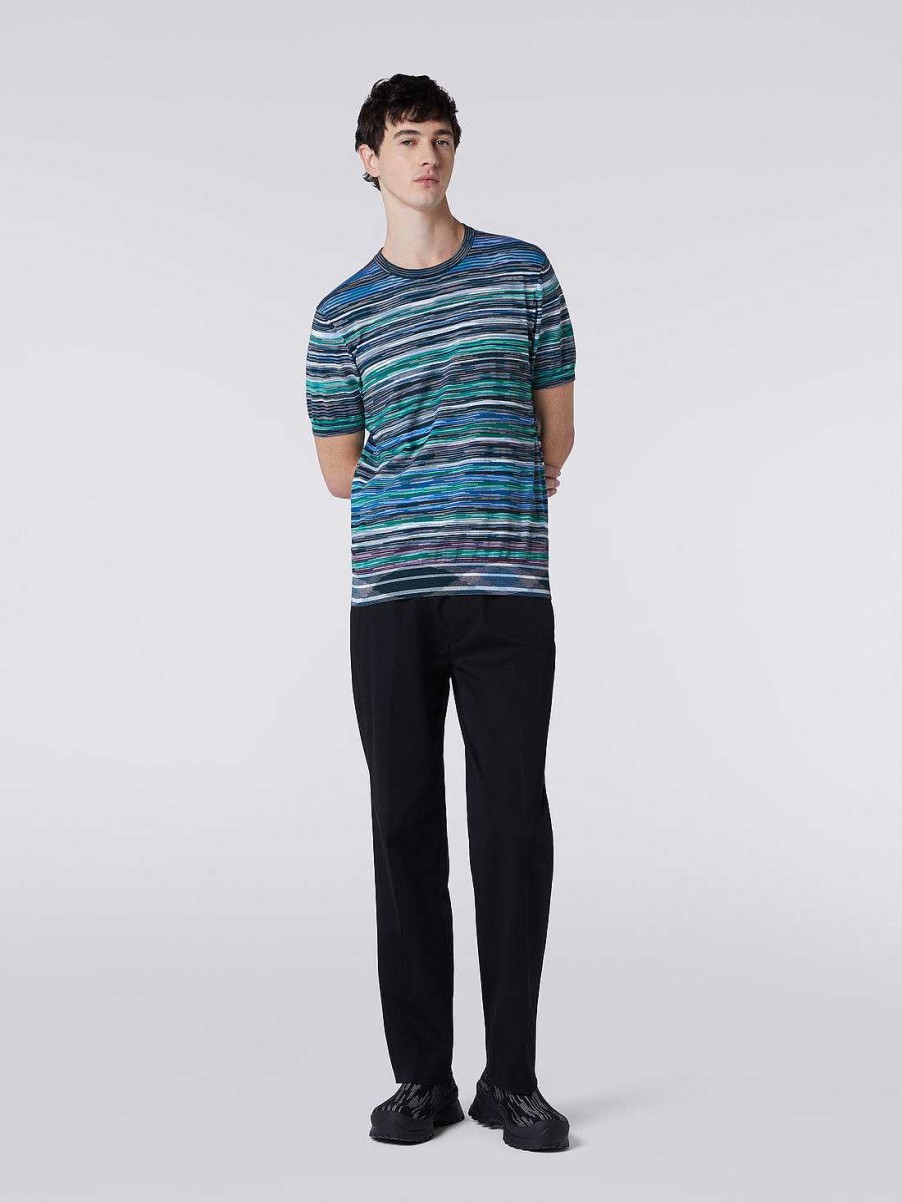 Maend Missoni Poloer Og T-Shirts | T-Shirt Med Rund Hals I Bomuld Flerfarvet