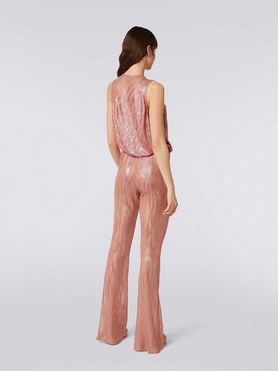 Kvinder Missoni Kjoler | Jacquard Viskose Strik Jumpsuit Lyserod