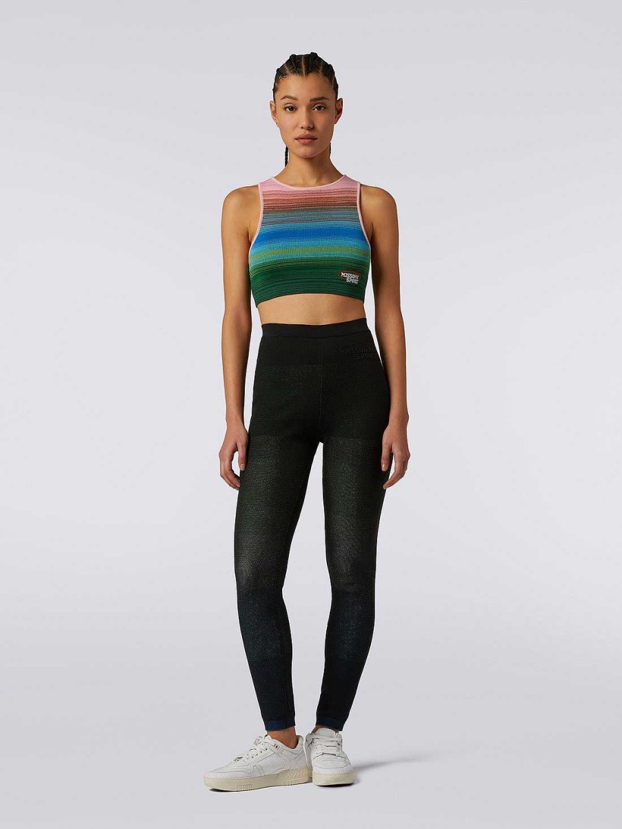 Kvinder Missoni Toj | Aermelos Crop Top I Stribet Bomuld Og Viskose Flerfarvet