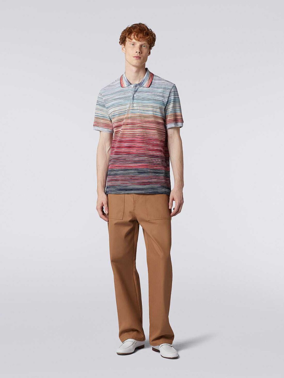 Maend Missoni Poloer Og T-Shirts | Kortaermet Poloshirt I Slub Bomuldspike Flerfarvet