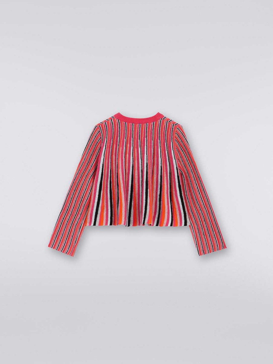 Pige (4-14 Ar) Missoni | Langaermet Sweater I Bomuldsblanding Med Lodrette Striber Flerfarvet