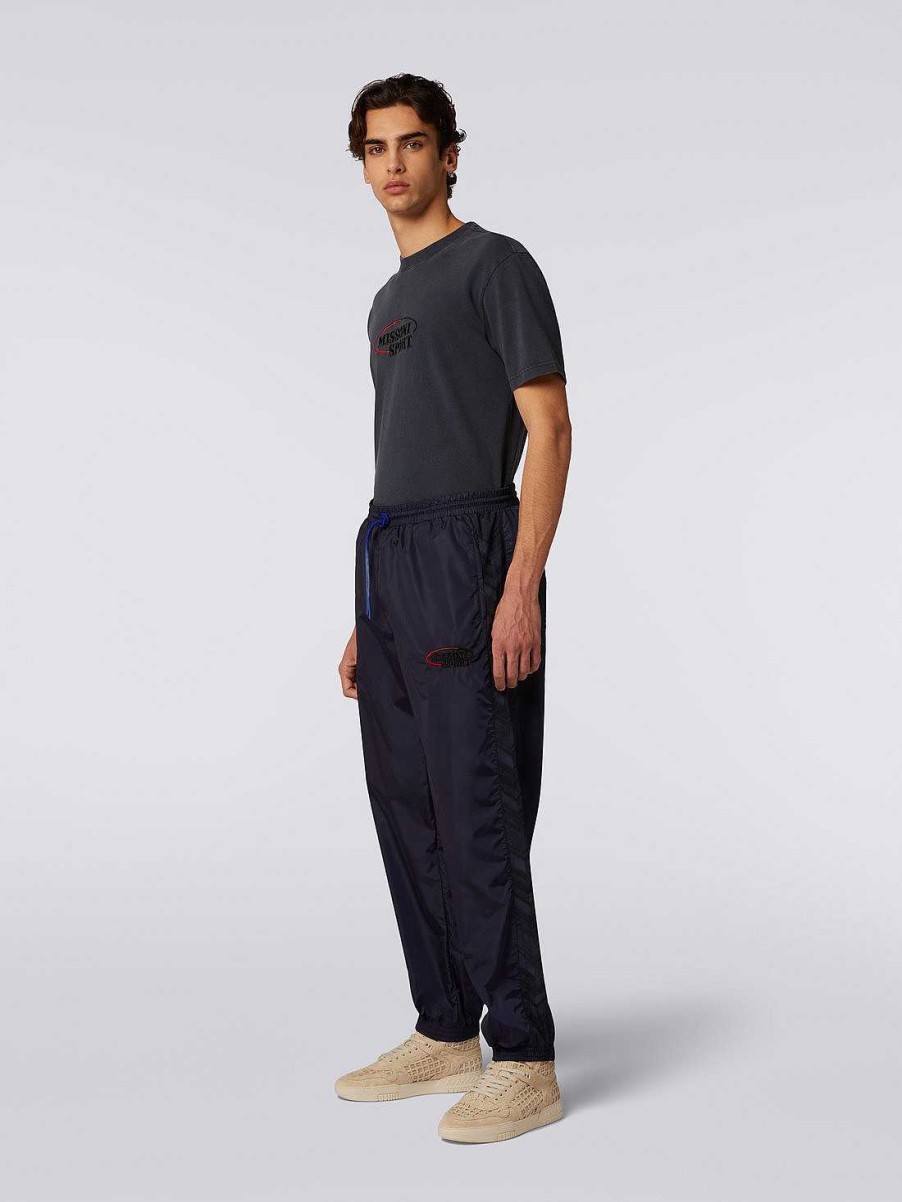 Maend Missoni Toj | Joggers I Nylon Med Logo Bla