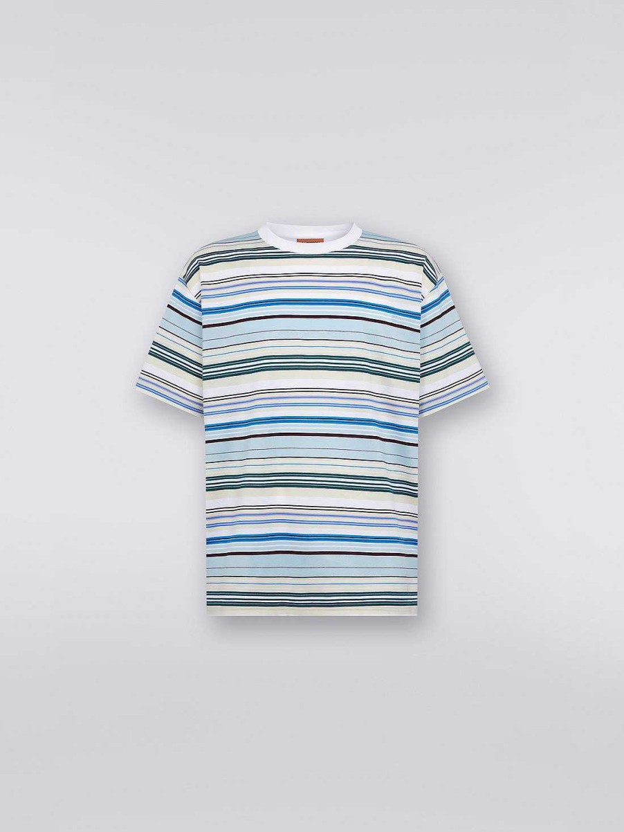 Maend Missoni Poloer Og T-Shirts | Stribet T-Shirt I Bomuldsjersey Flerfarvet