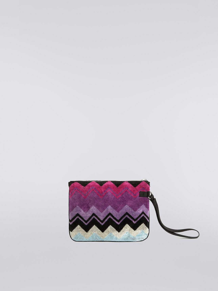 Kvinder Missoni Tilbehor | Clutch I Bomuldsfrotte Med Logomaerke Flerfarvet