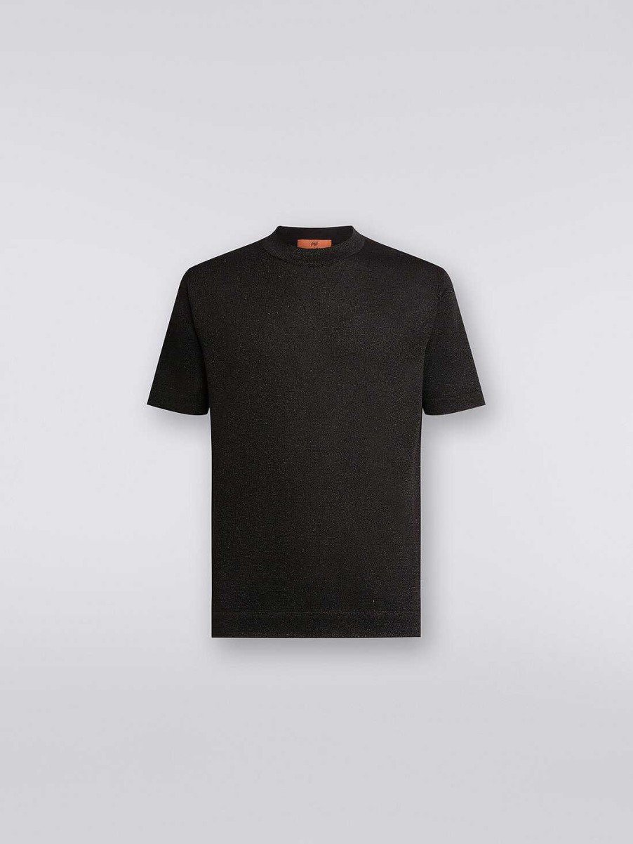 Maend Missoni Poloer Og T-Shirts | T-Shirt I Viskoseblanding Med Lurex Sort