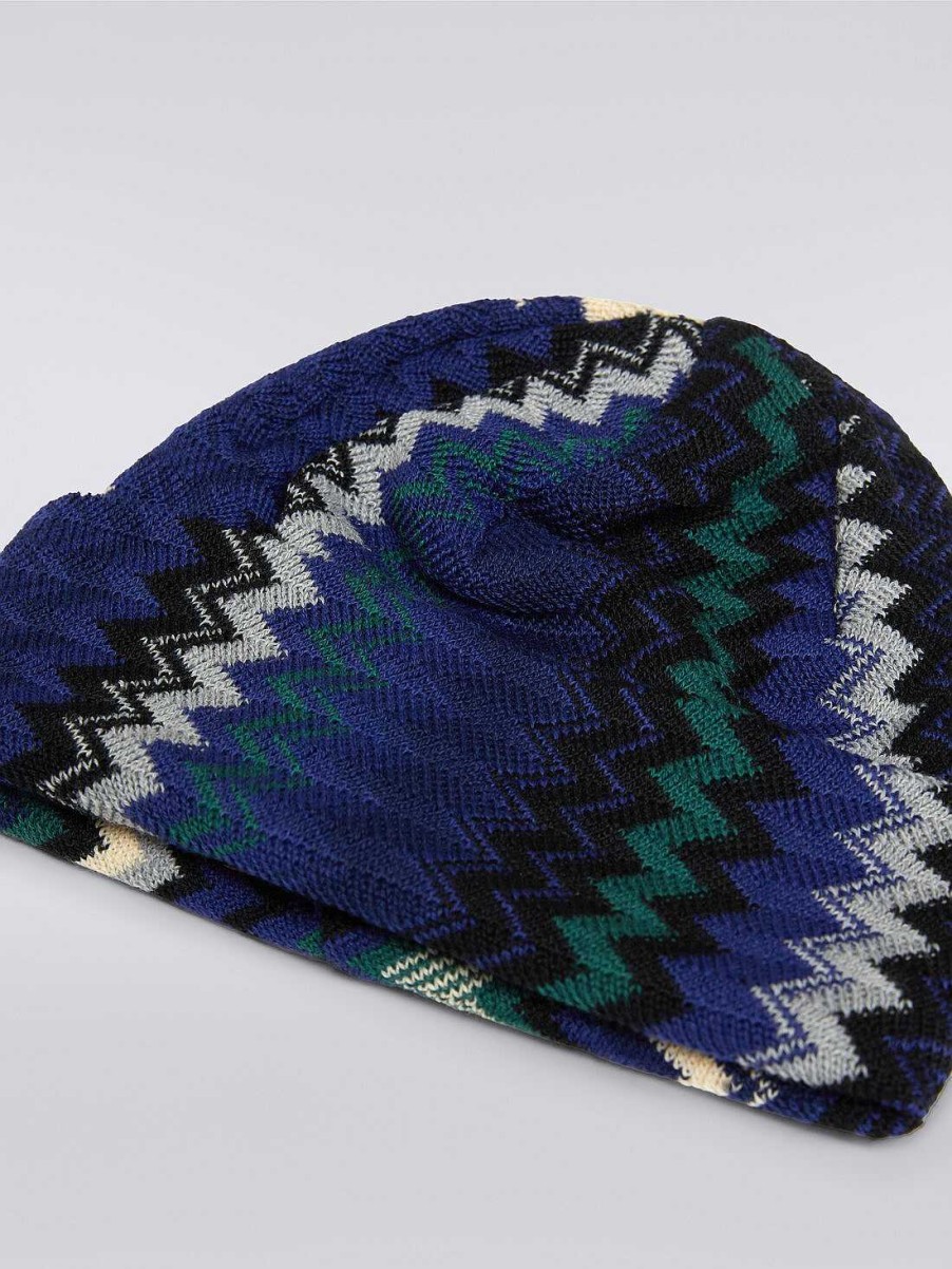 Maend Missoni Hatte | Zigzag Hue I Uldblanding Flerfarvet