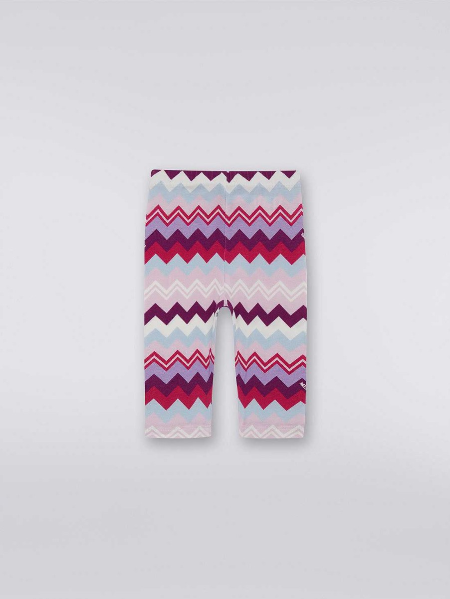 Pige (4-14 Ar) Missoni | Zigzag Leggings I Bomuldsblanding Flerfarvet