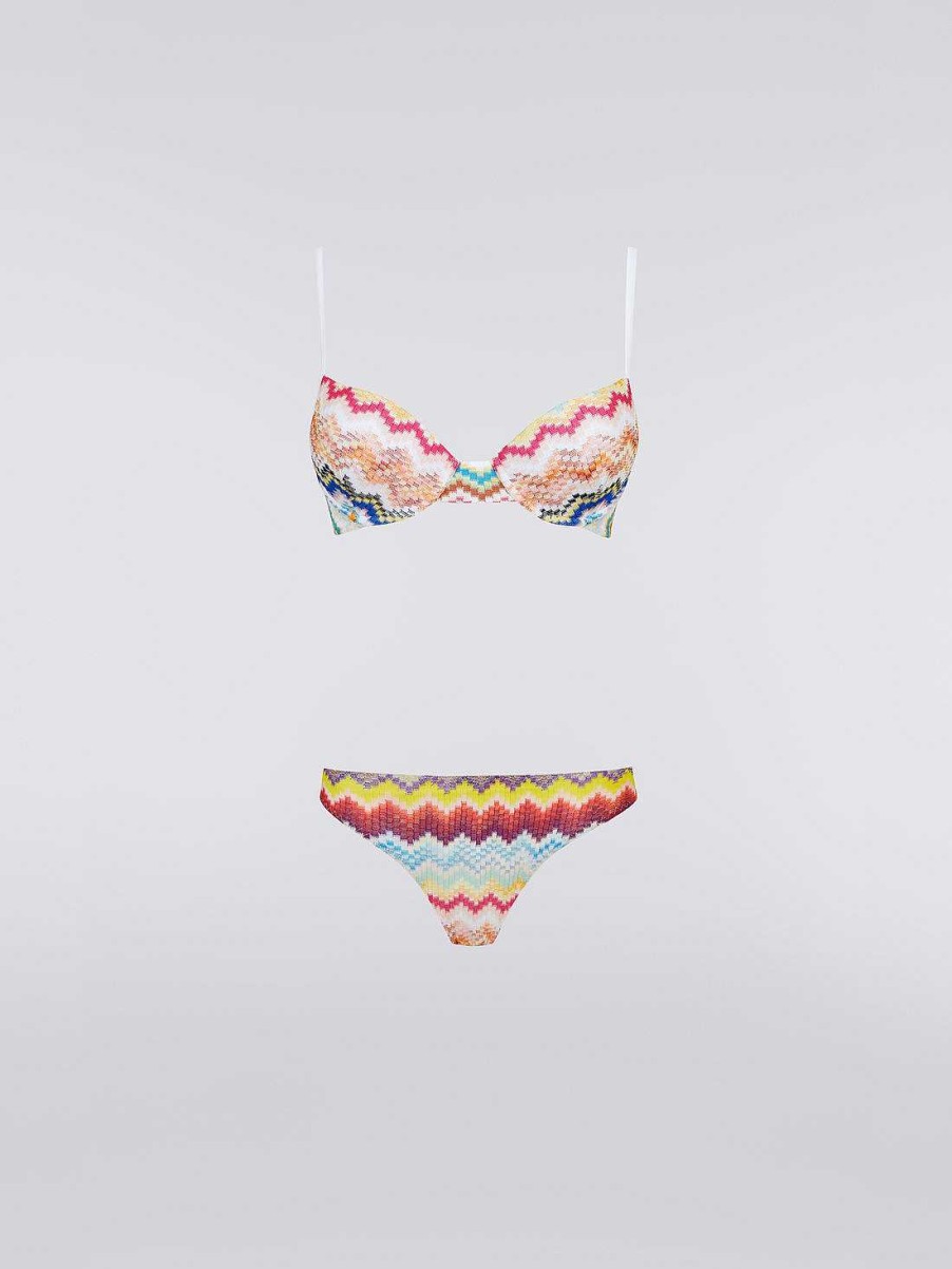 Kvinder Missoni Badetoj | 3D-Effekt Viskose Bikini Flerfarvet