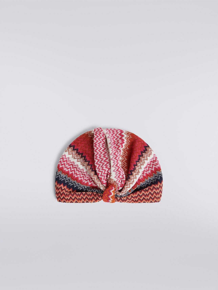 Kvinder Missoni Har Tilbehor | Uldblanding Turban Med Zigzag Monster Flerfarvet