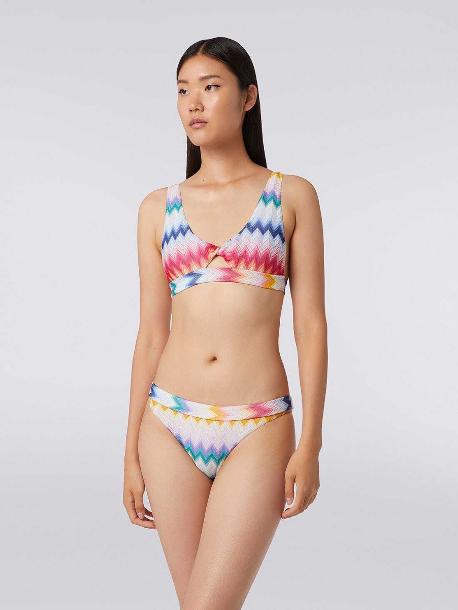 Kvinder Missoni Badetoj | Bikini I Zigzag Viskose Med Lurex Flerfarvet