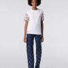 Kvinder Missoni T-Shirts Og Toppe | T-Shirt Med Rund Hals I Bomuld Med Zigzag-Indlaeg Flerfarvet