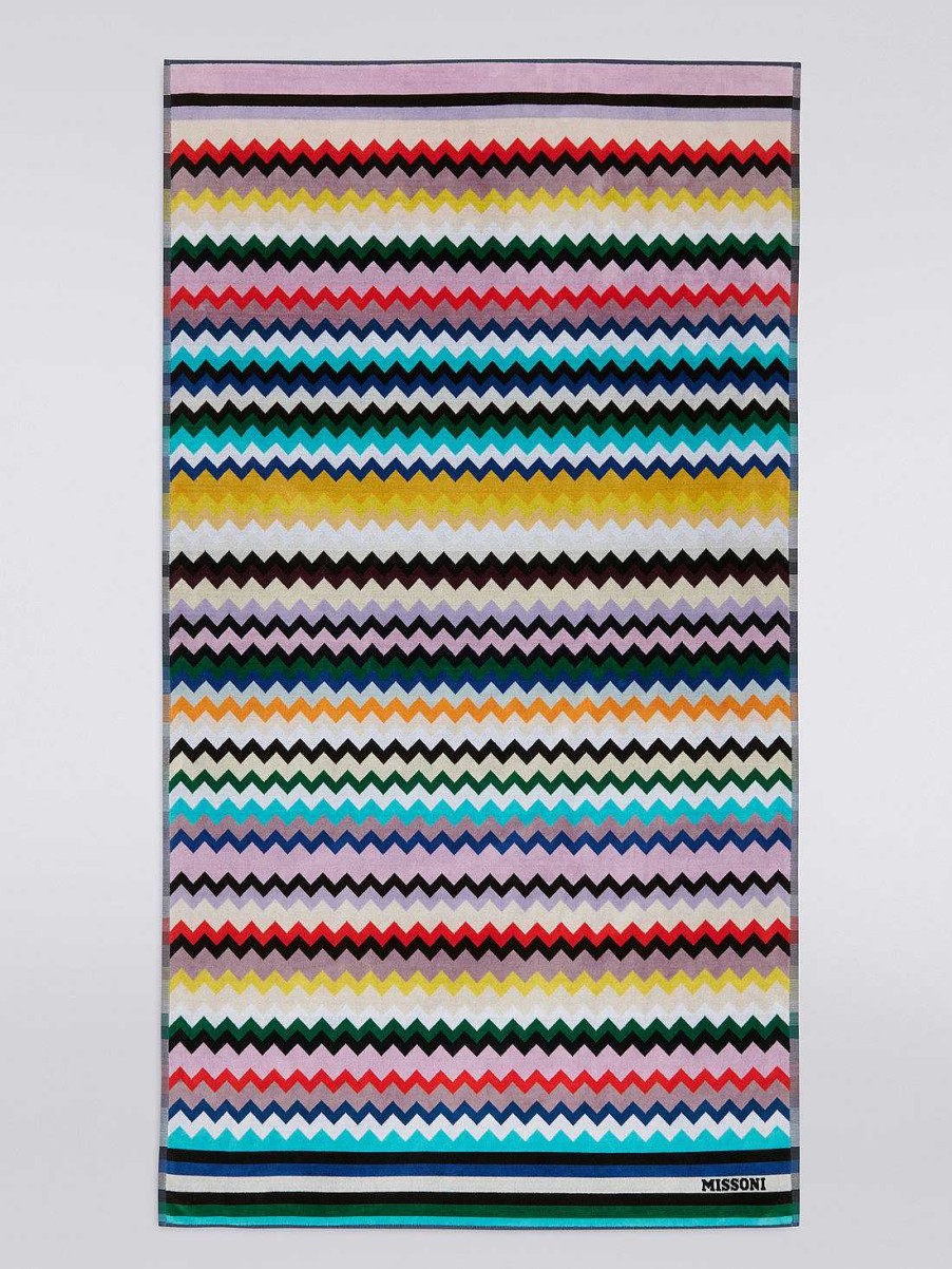 Kvinder Missoni Strandhandklaeder | Carlie 100X180 Cm Strandhandklaede I Chevron Bomuldsfrotte Flerfarvet