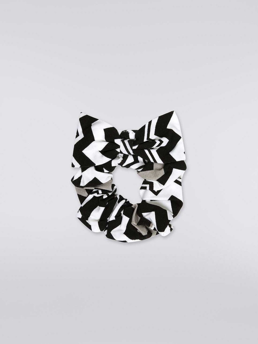 Pige (4-14 Ar) Missoni | Scrunchie Med Zigzag Monster Sort Hvid