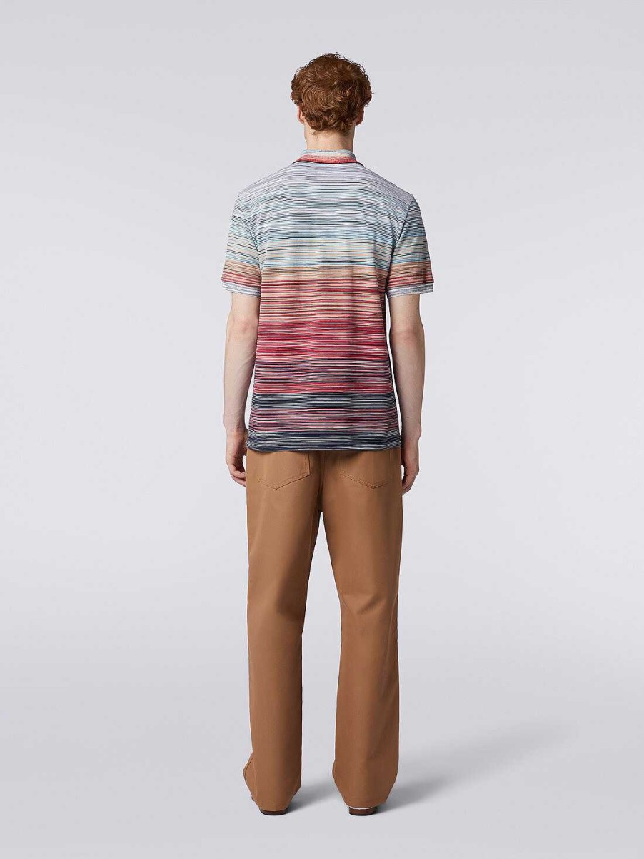 Maend Missoni Poloer Og T-Shirts | Kortaermet Poloshirt I Slub Bomuldspike Flerfarvet