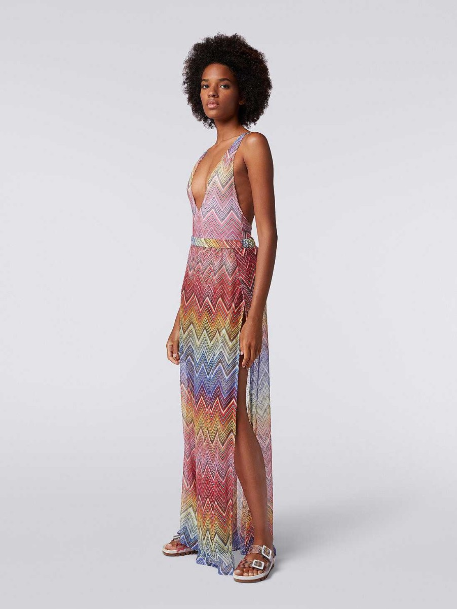 Kvinder Missoni Strandtoj | Cover Up Bukser I Zigzag Print Stof Flerfarvet