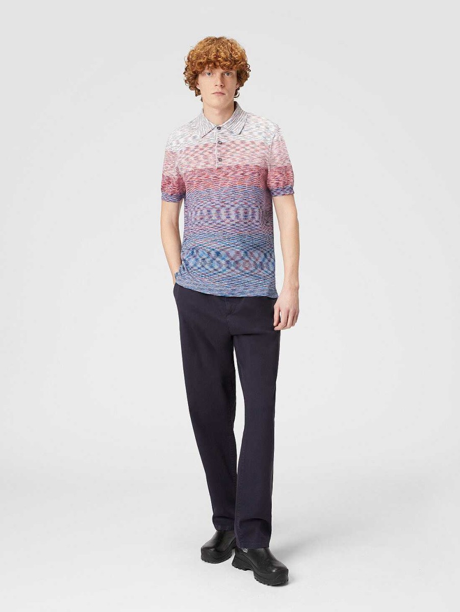 Maend Missoni Poloer Og T-Shirts | Kortaermet Poloshirt I Degraderet Slub-Bomuld Flerfarvet