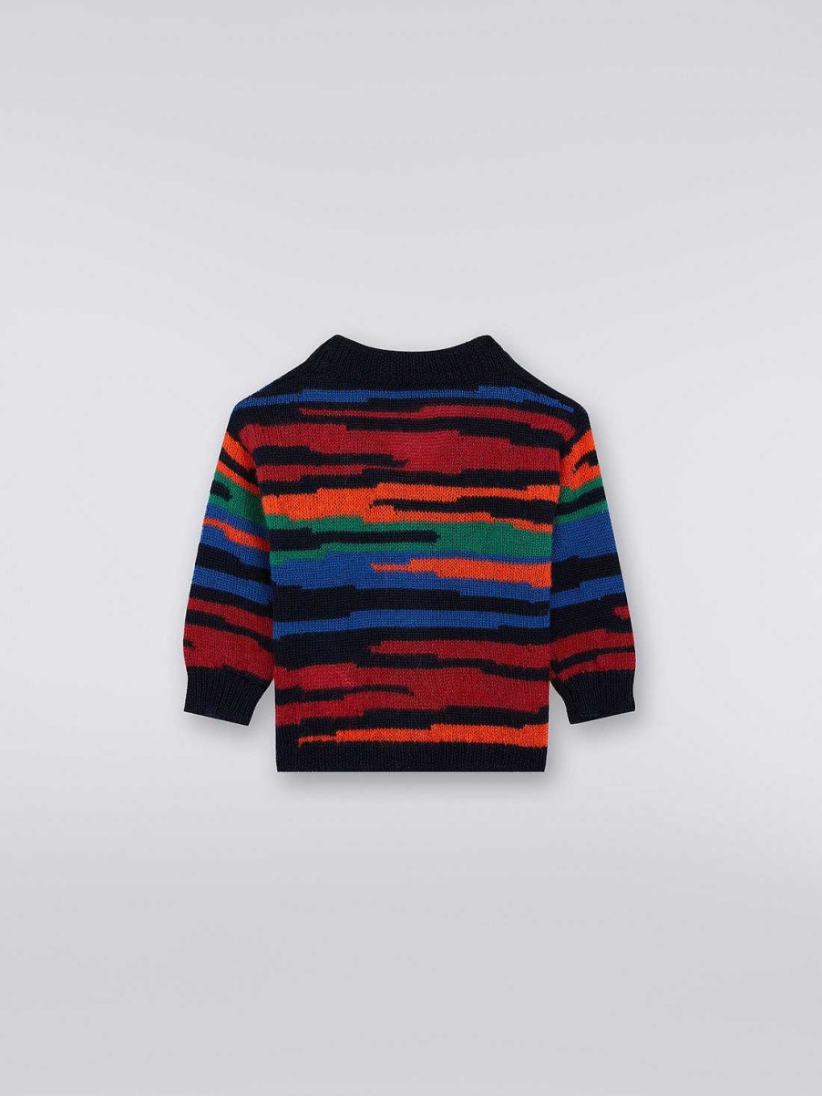 Dreng (4-14 Ar) Missoni | Slub Uld Strik Cardigan Flerfarvet