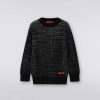 Dreng (4-14 Ar) Missoni | Uldstrikket Pullover Med Rund Hals Sort Hvid