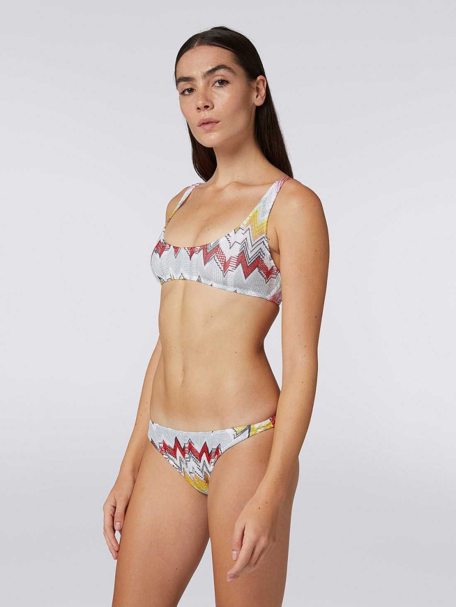 Kvinder Missoni Badetoj | Zigzag Strik Bikini Med Flere Teknikker Flerfarvet