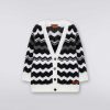 Pige (4-14 Ar) Missoni | Uld Cardigan Med Zigzag Sort Hvid