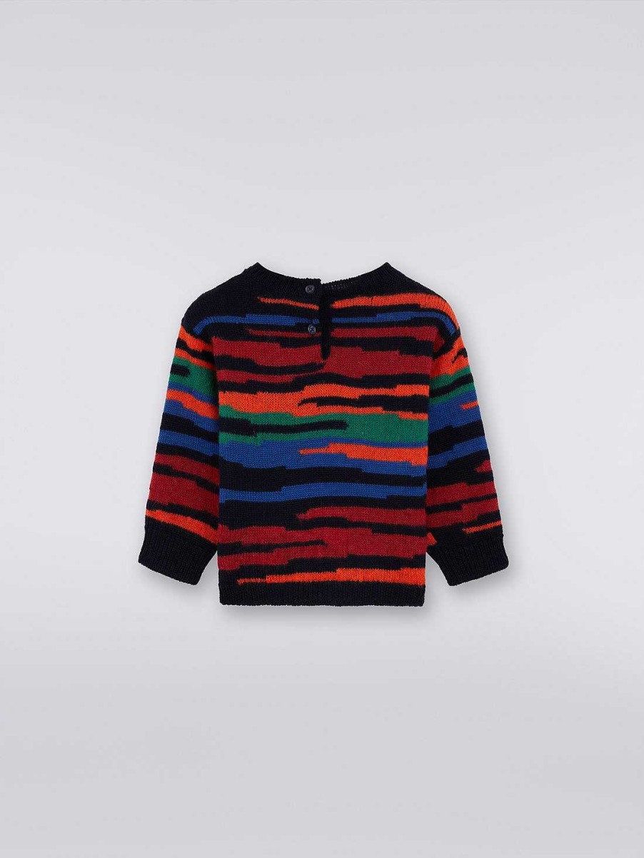 Dreng (4-14 Ar) Missoni | Slub-Uldstrikket Pullover Med Rund Hals Flerfarvet