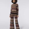 Kvinder Missoni Strik | Oversized Uldblanding Chevron Pullover Med Hoj Hals Flerfarvet