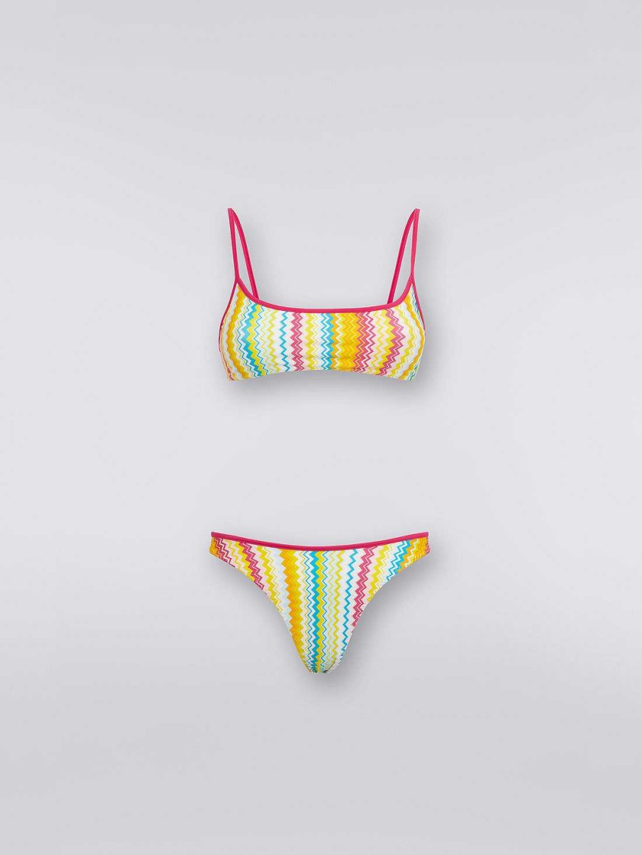 Kvinder Missoni Badetoj | Bikini I Nylonblanding Med Zigzag-Print Flerfarvet