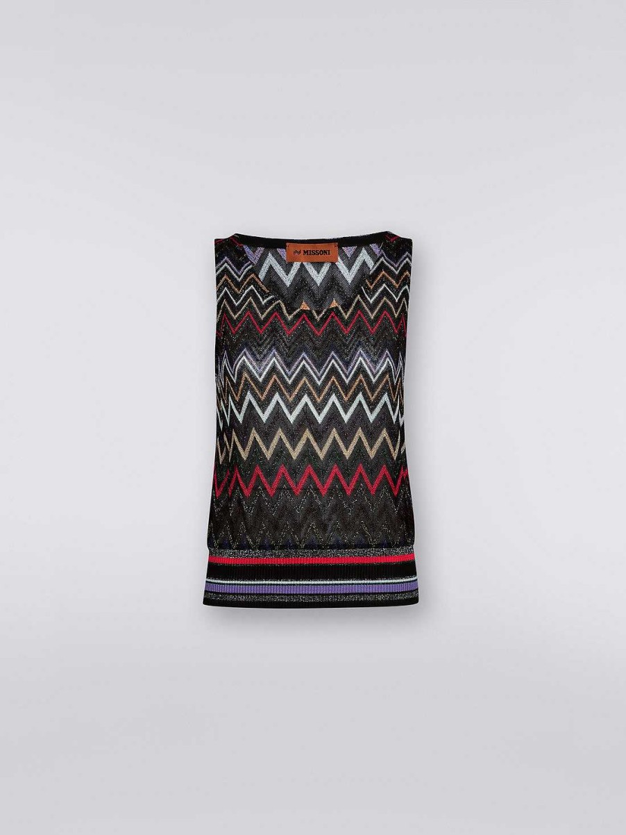 Kvinder Missoni T-Shirts Og Toppe | Viscose Chevron Tanktop Med Lurex Flerfarvet