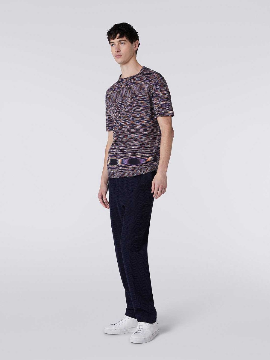 Maend Missoni Poloer Og T-Shirts | T-Shirt Med Rund Hals I Bomuld Flerfarvet