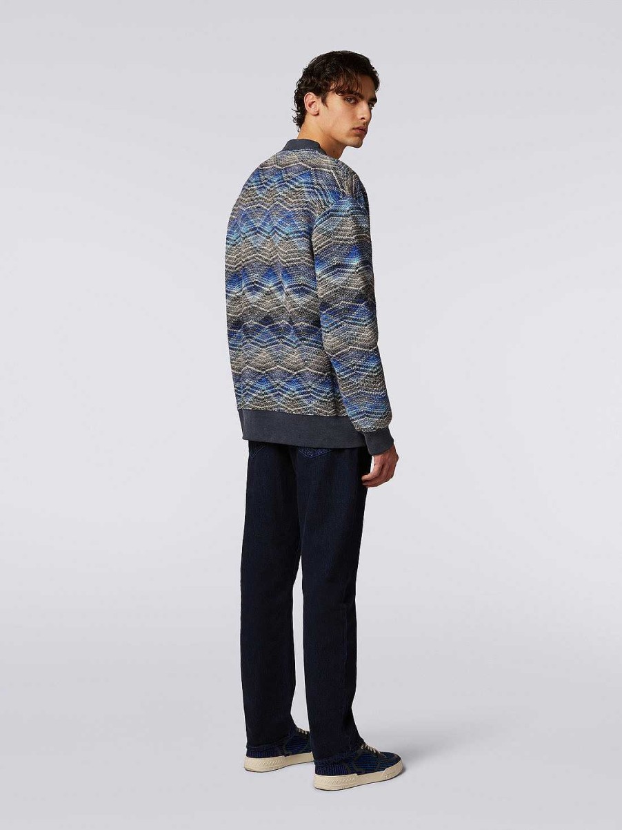 Maend Missoni Toj | Cardigan I Uldblanding Med Zigzag Monster Flerfarvet