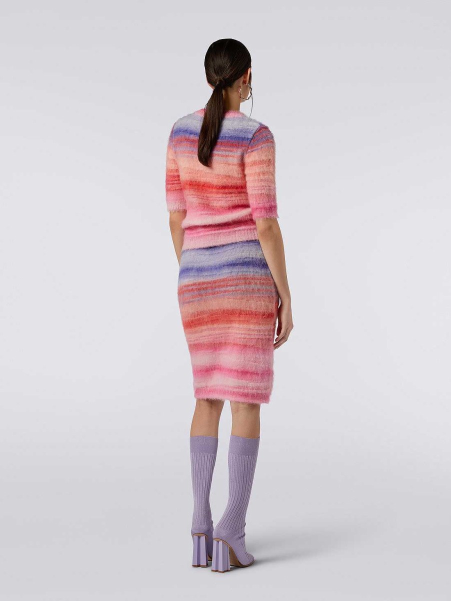 Kvinder Missoni Nederdele | Slub Borstet Mohair Nederdel Lyserod