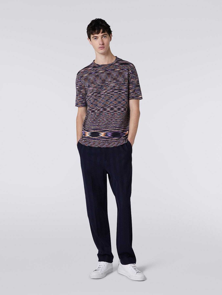 Maend Missoni Poloer Og T-Shirts | T-Shirt Med Rund Hals I Bomuld Flerfarvet