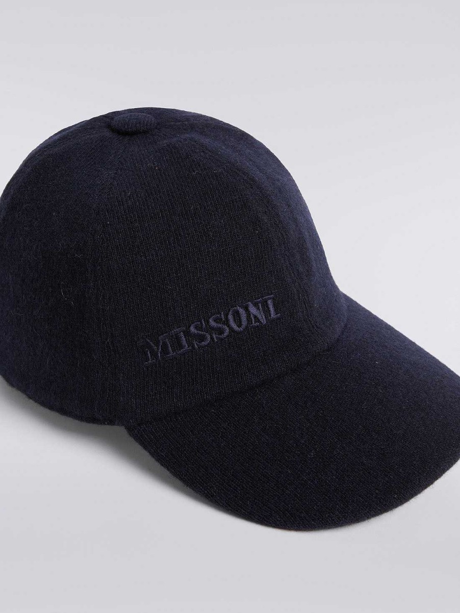 Maend Missoni Hatte | Cashmere Hat Med Visir Og Logo Flerfarvet