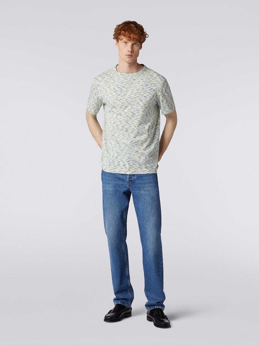 Maend Missoni Poloer Og T-Shirts | T-Shirt Med Rund Hals I Bomuld Gron