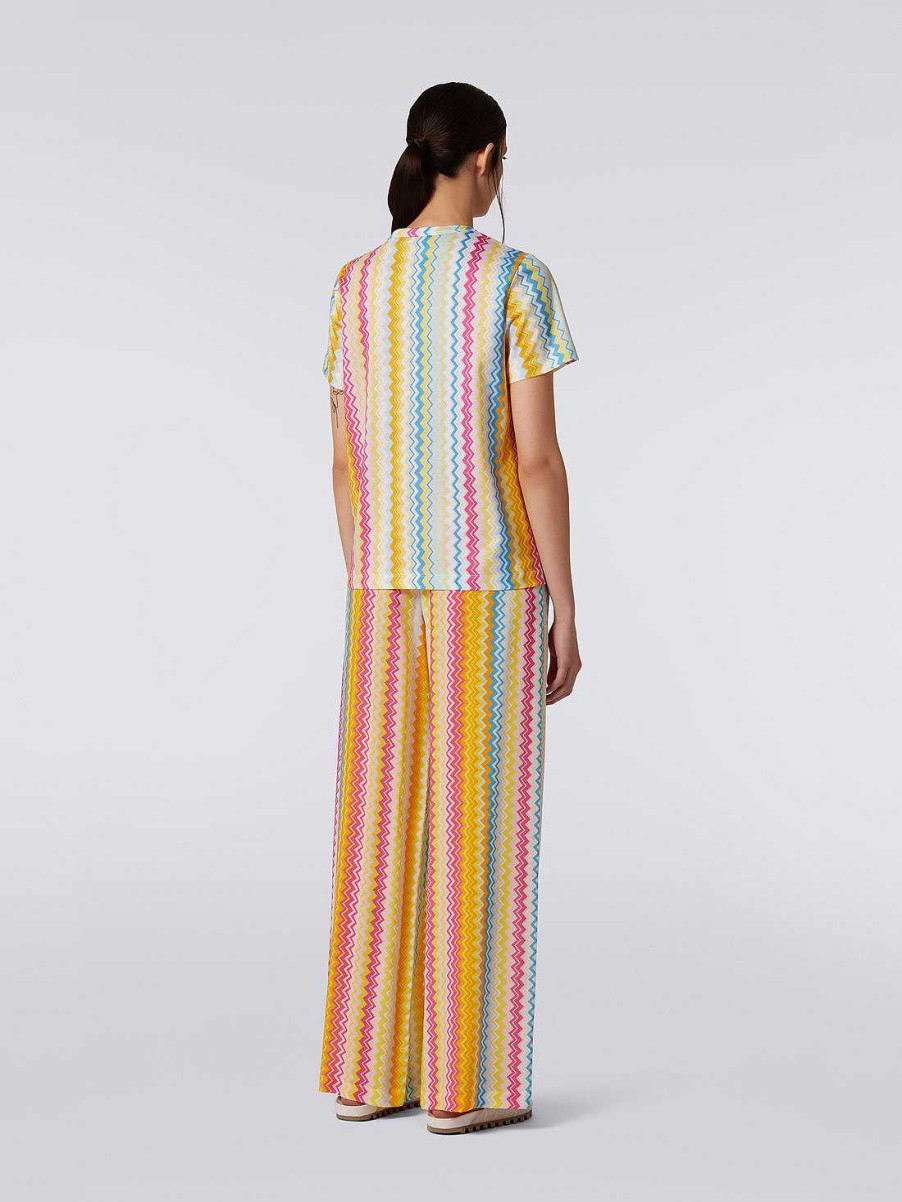 Kvinder Missoni T-Shirts Og Toppe | T-Shirt Med Rund Hals I Bomuldsjersey Flerfarvet