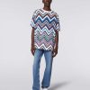 Maend Missoni Poloer Og T-Shirts | Oversized T-Shirt I Zigzag Bomuld Flerfarvet