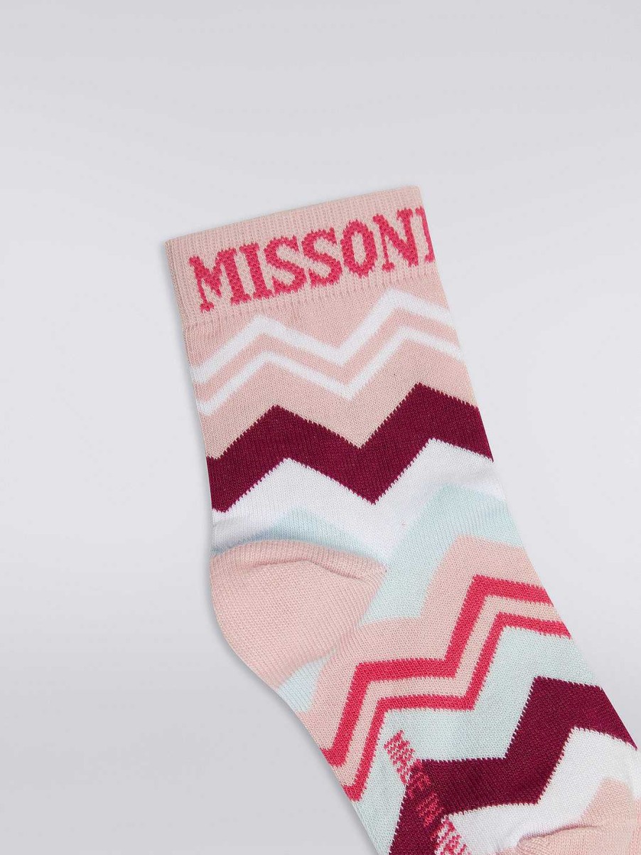 Dreng (4-14 Ar) Missoni | Zigzag Stromper I Bomuldsblanding Flerfarvet