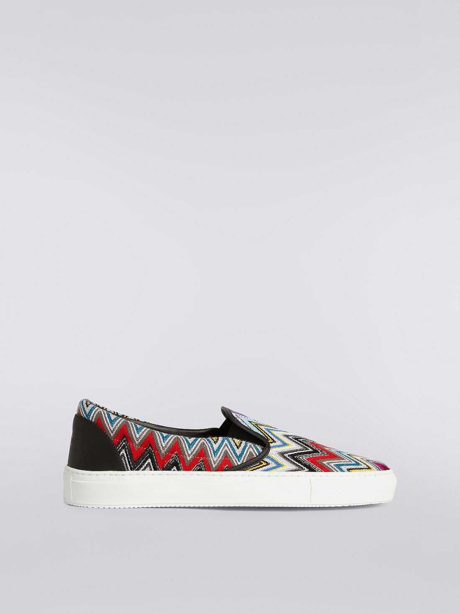 Maend Missoni Sko | Slip-On Sneakers Med Zigzag Overdel Flerfarvet