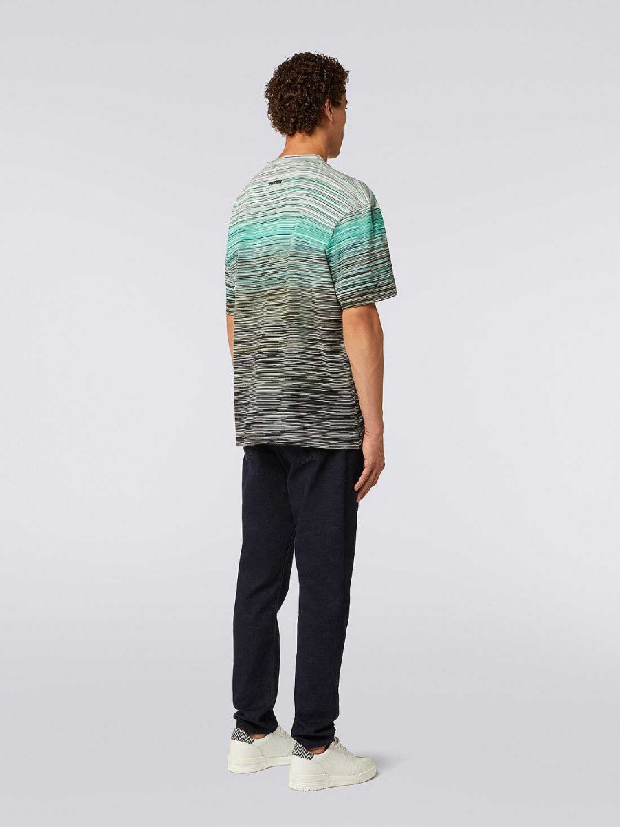 Maend Missoni Poloer Og T-Shirts | Kortaermet T-Shirt I Slub Bomuld Flerfarvet