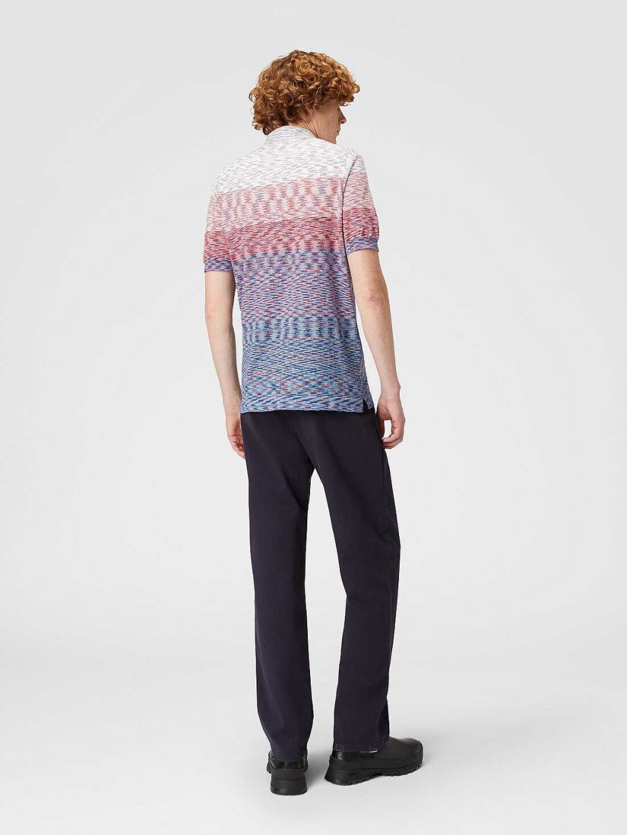 Maend Missoni Poloer Og T-Shirts | Kortaermet Poloshirt I Degraderet Slub-Bomuld Flerfarvet