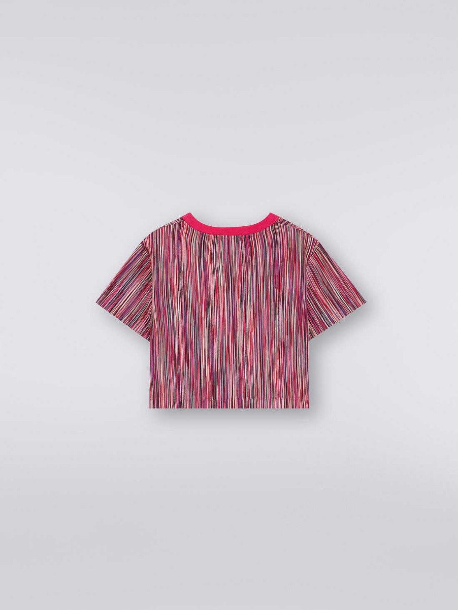 Pige (4-14 Ar) Missoni | Beskaret T-Shirt I Bomuld Med Rund Hals Flerfarvet